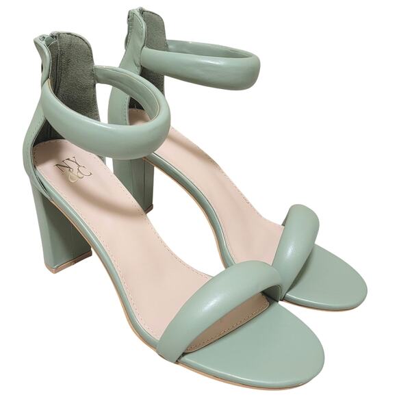 New York & Company Women Carolyn Bubble Ankle Strap Sandals Size US 11 Green - Picture 1 of 5